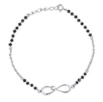Load image into Gallery viewer, 925 Sterling Silver Infinity Heart Mangalsutra Bracelet Black Beads For Woman - Taraash