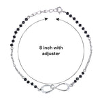 Load image into Gallery viewer, 925 Sterling Silver Infinity Heart Mangalsutra Bracelet Black Beads For Woman - Taraash