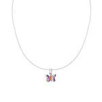 Load image into Gallery viewer, 925 Sterling Silver Kids Enamel Butterfly Pendant with Chain for Girls - Taraash