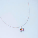 Load image into Gallery viewer, 925 Sterling Silver Kids Enamel Butterfly Pendant with Chain for Girls - Taraash