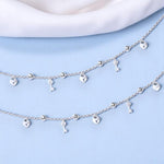 Load image into Gallery viewer, 925 Sterling Silver Lock & Key CZ Beaded Anklet for Women - Taraash