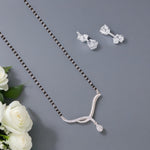 Load image into Gallery viewer, 925 Sterling Silver Mangalsutra with CZ Earring for Women - Taraash