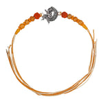 Load image into Gallery viewer, 925 Sterling Silver Moon Ganesha With Rudraksha Beaded Rakhi for Brother - Taraash