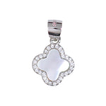 Load image into Gallery viewer, 925 Sterling Silver Mother Of Pearl With CZ Clover Pendant For Womens - Taraash