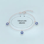 Load image into Gallery viewer, 925 Sterling Silver Multi Evil Eye Charms Bracelet Gift for Womens - Taraash
