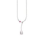 Load image into Gallery viewer, 925 Sterling Silver Necklace with Gemstone and Padlock Pendant for Women - Taraash