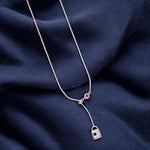 Load image into Gallery viewer, 925 Sterling Silver Necklace with Gemstone and Padlock Pendant for Women - Taraash