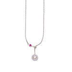 Load image into Gallery viewer, 925 Sterling Silver Necklace with Pink CZ stone and Halo Pendant For women - Taraash
