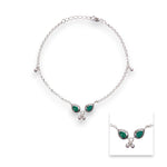 Load image into Gallery viewer, 925 Sterling Silver Olive Green Gemstone Single Anklet for Women - Taraash