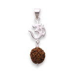 Load image into Gallery viewer, 925 Sterling Silver Om Rudraksha Pendant For Men & Women - Taraash