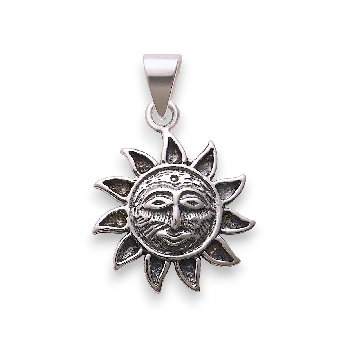 925 Sterling Silver Oxidised Sun Pendant For Men And Women – Taraash