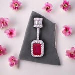 Load image into Gallery viewer, 925 Sterling Silver Pink Baguette Stone & CZ Dangle Pendant for Women - Taraash