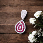 Load image into Gallery viewer, 925 Sterling Silver Pink Baguette Stone & CZ Drop Pendant for Women - Taraash