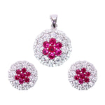 Load image into Gallery viewer, 925 Sterling Silver Pink Baguette Stone with CZ Jewelry Set for Women - Taraash