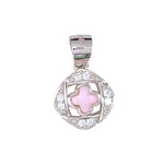 Load image into Gallery viewer, 925 Sterling Silver Pink Clover Shape CZ Pendant For Women - Taraash