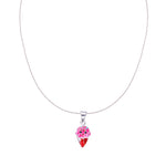 Load image into Gallery viewer, 925 Sterling Silver Pink Enamel Ice Cream Cone Pendant Chain for Girls - Taraash
