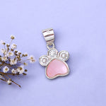 Load image into Gallery viewer, 925 Sterling Silver Pink Mother of Pearl Paw Shaped CZ Pendant for Women - Taraash