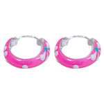 Load image into Gallery viewer, 925 Sterling Silver Pink & White Enamel Flower Design Hoop Earring For Wome/ Girls - Taraash