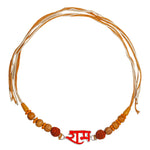 Load image into Gallery viewer, 925 Sterling Silver Ram Motif With Rudraksha Beaded Rakhi for Brother - Taraash