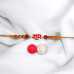 Load image into Gallery viewer, 925 Sterling Silver Ram Motif With Rudraksha Beaded Rakhi for Brother - Taraash