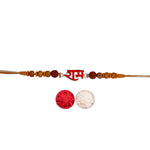 Load image into Gallery viewer, 925 Sterling Silver Ram Motif With Rudraksha Beaded Rakhi for Brother - Taraash