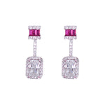 Load image into Gallery viewer, 925 Sterling Silver Rectangular Shape Baguette Stone & CZ Jewellery Set for Women - Taraash