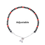 Load image into Gallery viewer, 925 Sterling Silver Red Black Beaded Adjustable Anklet for Girls - Taraash