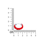 Load image into Gallery viewer, 925 Sterling Silver Red Enamel White Design Hoop Earring For Wome/ Girls - Taraash