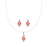 Load image into Gallery viewer, 925 Sterling Silver Red Enchanted Character Enamel Chain Pendant with Earrings Set for Girls - Taraash