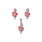Load image into Gallery viewer, 925 Sterling Silver Red Enchanted Character Pendant Earring Set For Girls - Taraash