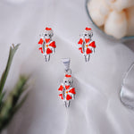 Load image into Gallery viewer, 925 Sterling Silver Red Enchanted Character Pendant Earring Set For Girls - Taraash