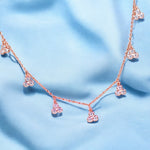 Load image into Gallery viewer, 925 Sterling Silver Rose Gold CZ Charm Necklace for Women - Taraash