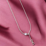 Load image into Gallery viewer, 925 Sterling Silver Square Cz Infinity Necklace For Women - Taraash