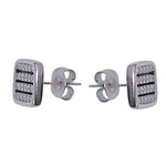 Load image into Gallery viewer, 925 Sterling Silver Square Design Enamel with CZ Stud Earrings for Women - Taraash