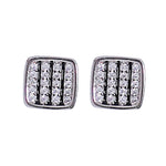 Load image into Gallery viewer, 925 Sterling Silver Square Design Enamel with CZ Stud Earrings for Women - Taraash