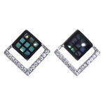 Load image into Gallery viewer, 925 Sterling Silver Square Mother Of Pearl Cz Earrings for Women - Taraash