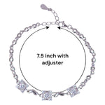 Load image into Gallery viewer, 925 Sterling Silver Square - Shaped CZ Bracelet for Women - Taraash