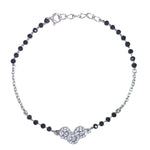 Load image into Gallery viewer, 925 Sterling Silver stylish three - stone pendant Mangalsutra Bracelet Black Beads for Woman - Taraash