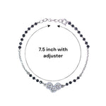 Load image into Gallery viewer, 925 Sterling Silver stylish three - stone pendant Mangalsutra Bracelet Black Beads for Woman - Taraash
