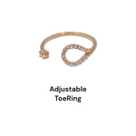Load image into Gallery viewer, 925 Sterling Silver Teardrop Gold Plated Adjustable Toe Ring For Women - Taraash