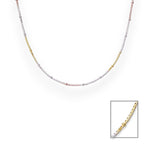 Load image into Gallery viewer, 925 Sterling Silver Tri-Color Beaded Box Chain for Women - Taraash