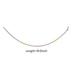 Load image into Gallery viewer, 925 Sterling Silver Tri Tone Beaded Chain Anklet for Women - Taraash