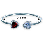 Load image into Gallery viewer, 925 Sterling Silver Triangle Red CZ Bangle For Women - Taraash