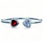 Load image into Gallery viewer, 925 Sterling Silver Triangle Red CZ Bangle For Women - Taraash