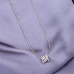 Load image into Gallery viewer, 925 Sterling Silver Twirl CZ Pendant Necklace for Women - Taraash