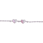 Load image into Gallery viewer, 925 Sterling Silver Two Heart Pink Mother - of - Pearl and CZ Bracelet for Women - Taraash