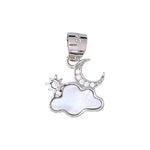 Load image into Gallery viewer, 925 Sterling Silver White Mother of Pearl Cloud Moon Star Pendant for Women - Taraash