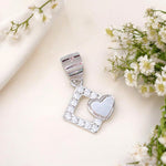 Load image into Gallery viewer, 925 Sterling Silver White Mother of Pearl Square Heart CZ Pendant for Women - Taraash
