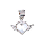 Load image into Gallery viewer, 925 Sterling Silver White Mother of Pearl Wing Heart Pendant for Women - Taraash