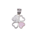 Load image into Gallery viewer, 925 Sterling Sterling Silver Pink Mother of Pearl Heart Flower Pendant with Chain - Taraash